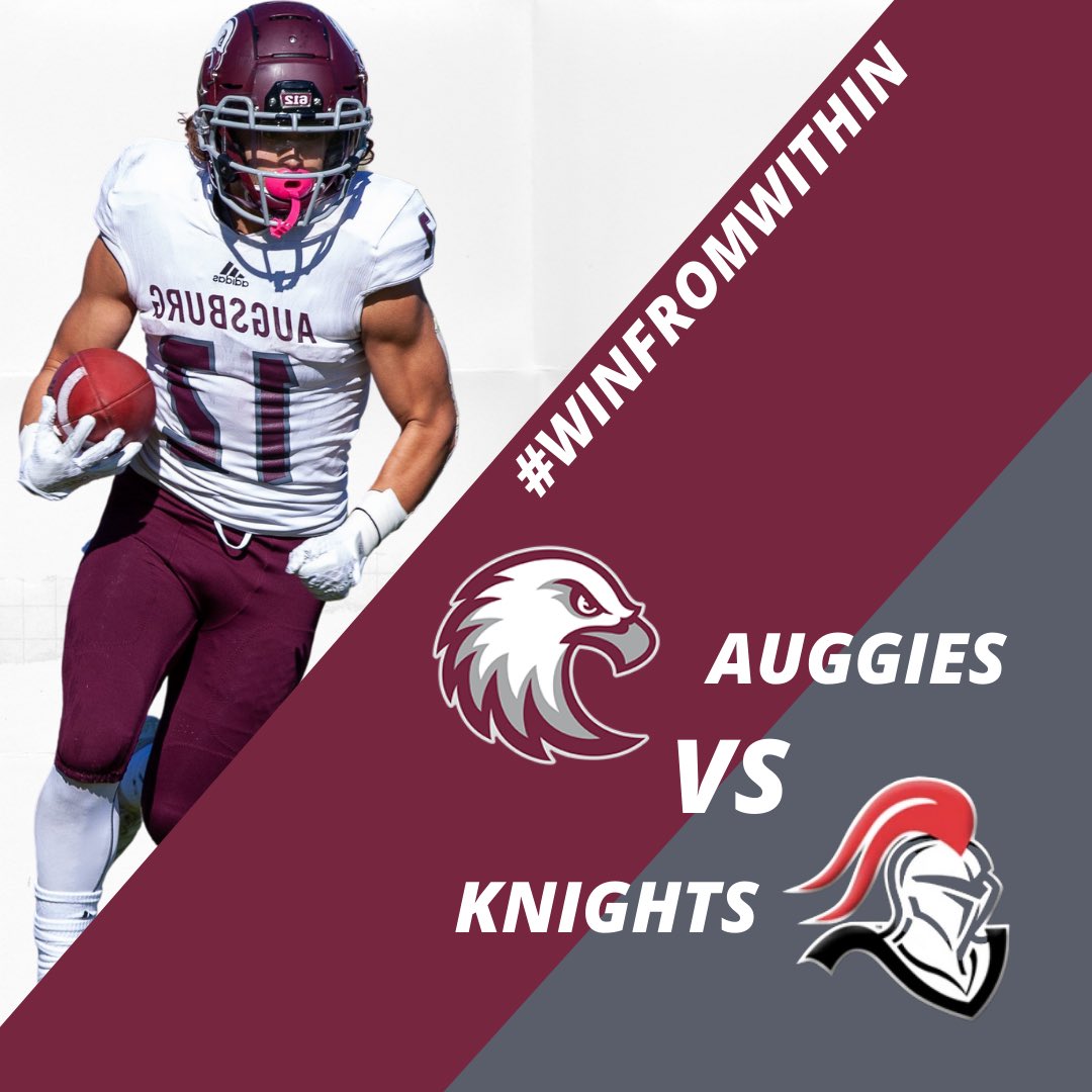 Augsburg_FB's tweet photo. April is going to be a fun one. 

April 24th at Martin Luther College. 1 PM Kickoff 

April 30th at home under the lights vs St. Olaf College. 7 PM Kickoff

@MLCfootball @StOlafFB 

#WinFromWithin https://t.co/kFNPq0YZXi