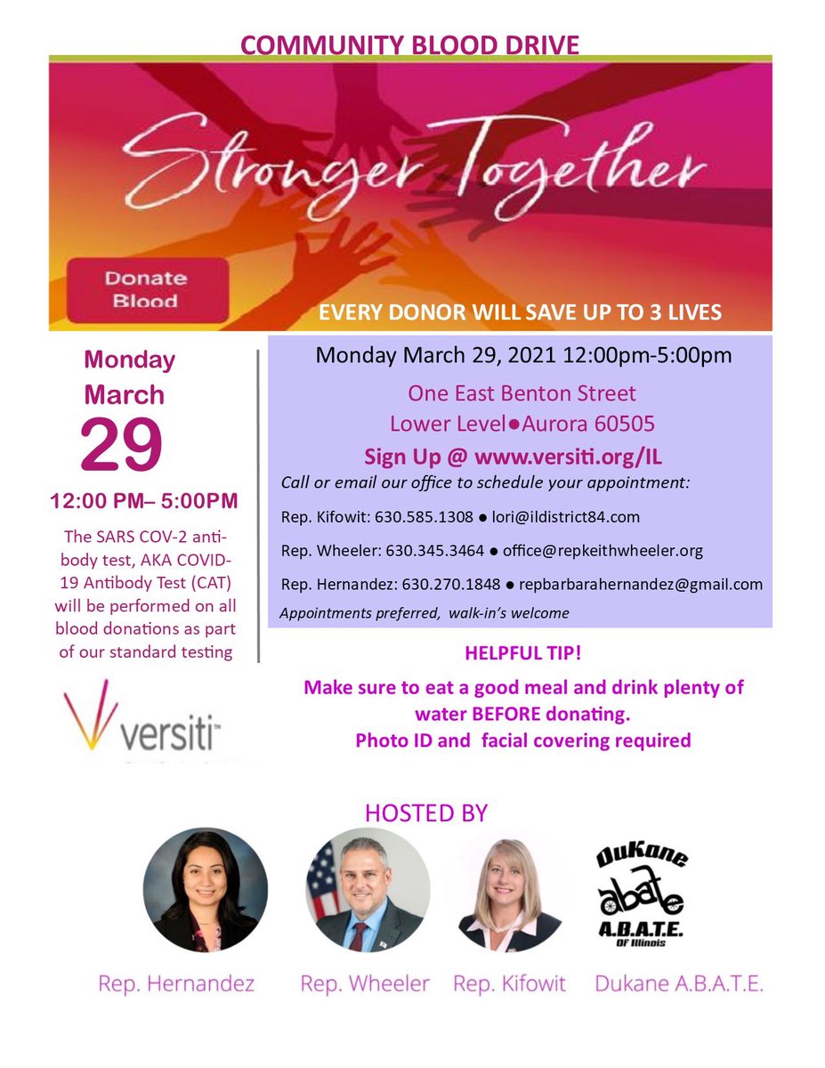 c_hansen84's tweet image. Monday March 29, join @DuKaneABATE to give back to the community and donate blood in @CityofAuroraIL! #twill #community #DuKaneABATE🏍