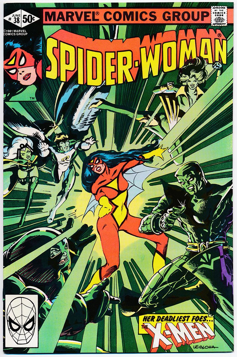Spider-Woman #38 by Chris Claremont and Steve Leialoha. Published 40 years ago this month. #SpiderWoman #XMen