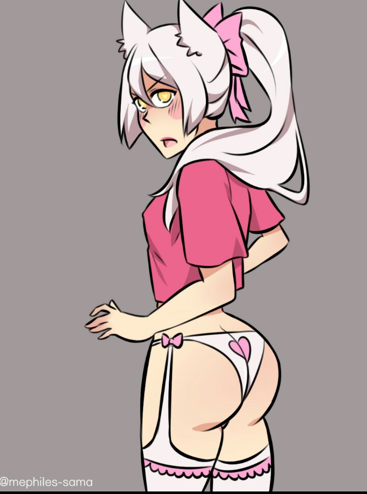 Mangle73201496's tweet image. Hey!! *blushing* W-What are you l-looking at?