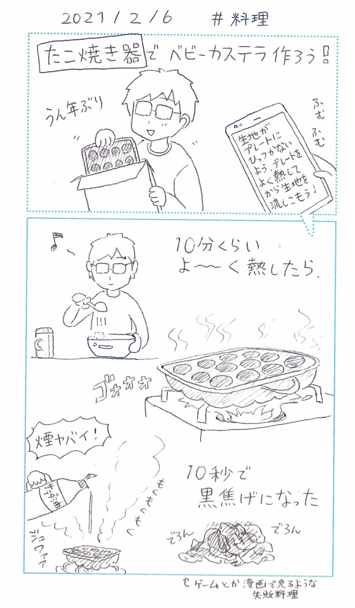 Satsuki_bib's tweet photo. たこ焼きにハマってる！！！
子供も好きだし、良いね！

#料理　#コミックエッセイ https://t.co/TUxBaag9gR