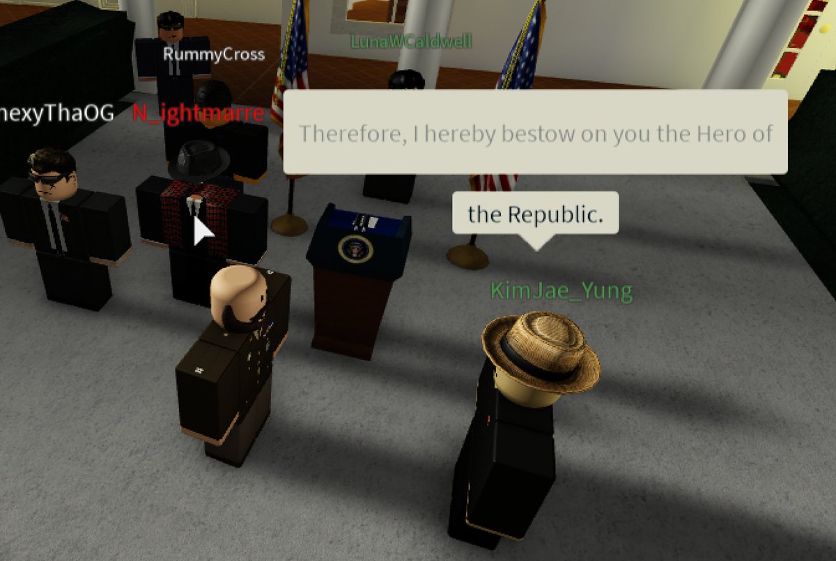 Secretary Aaron_Shore was happy to receive the Hero of the Republic award from Chairman Kim in the White House Rose Garden today.