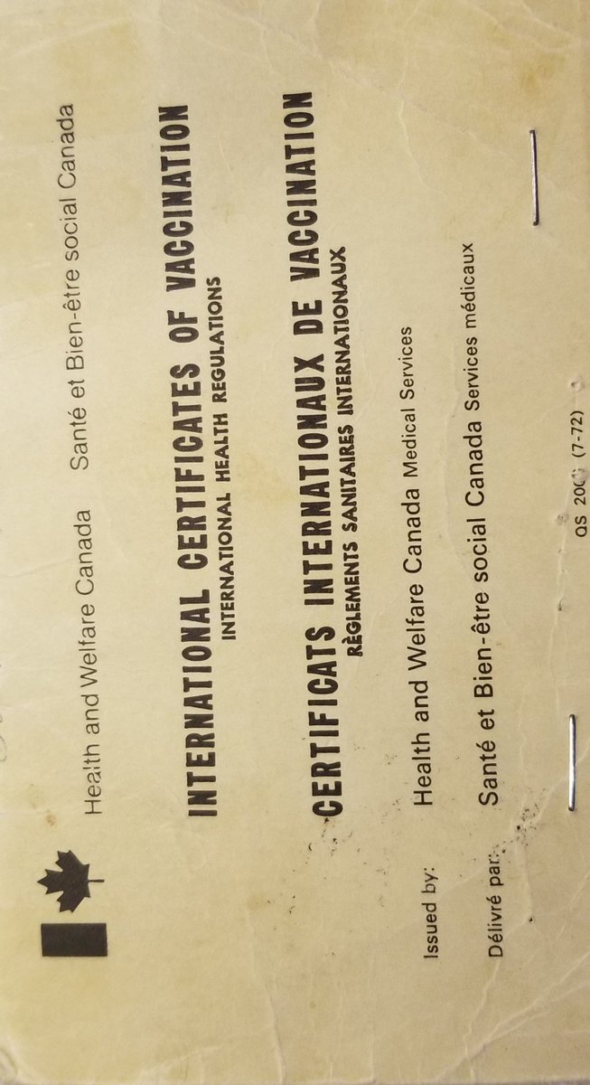 MacDonaldBarry's tweet photo. @ianhanomansing @checkupcbc Why not use the International Certificates of Vaccination that has been in place internationally for decades. It is a paper document that avoids the privacy and technical issues of a digital certificate. https://t.co/9QGxJnfzlc