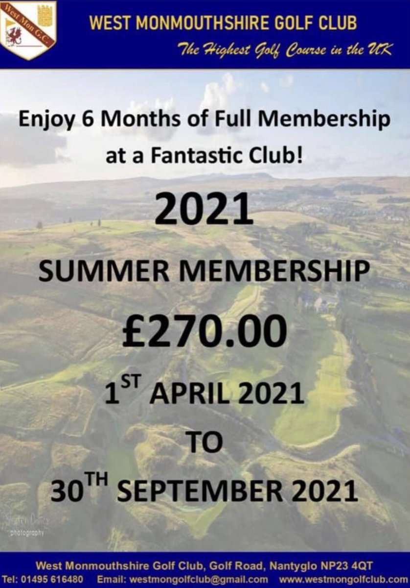 WestMonGC's tweet photo. 🌤⛰🌾🌱⛳️🏌🏼‍♂️🏌🏻‍♀️

Fancy becoming a member of the Highest Golf Course in Britain? 

Join us and enjoy 6 months of full membership for £270

To join, please contact the Club Secretary on - 

📞: 07852216123
📧: westmongolfclub@gmail.com

#WestMon #LoveGolf #TheHeathlandOfHeaven https://t.co/1ovnVkGb7Y
