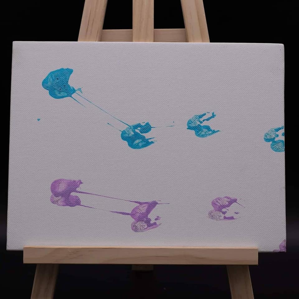 MFarmFoundation's tweet photo. NOW AVAILABLE WHILE THEY LAST: Baby goat paintings! Each is one-of-a-kind! The paintings feature here are by Maeve (named for @maevehiggins) and available in the shop now! Snag one now before they're gone for good! https://t.co/D8fjMHRRF3 https://t.co/3onPmwPvND