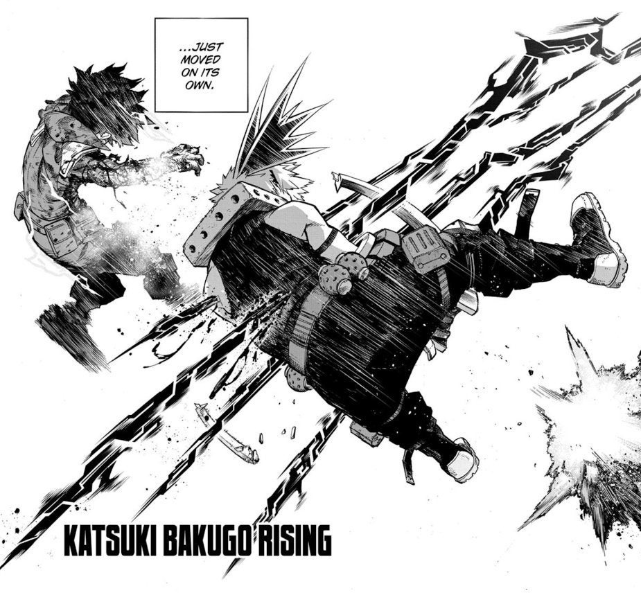 Katsuki saving Izuku's life