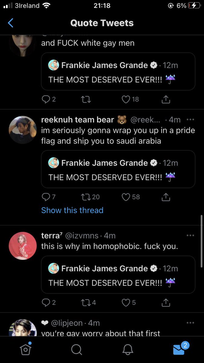 Babysfenty's tweet photo. these people are very disgusting for no reason.. https://t.co/n75fBkpU19