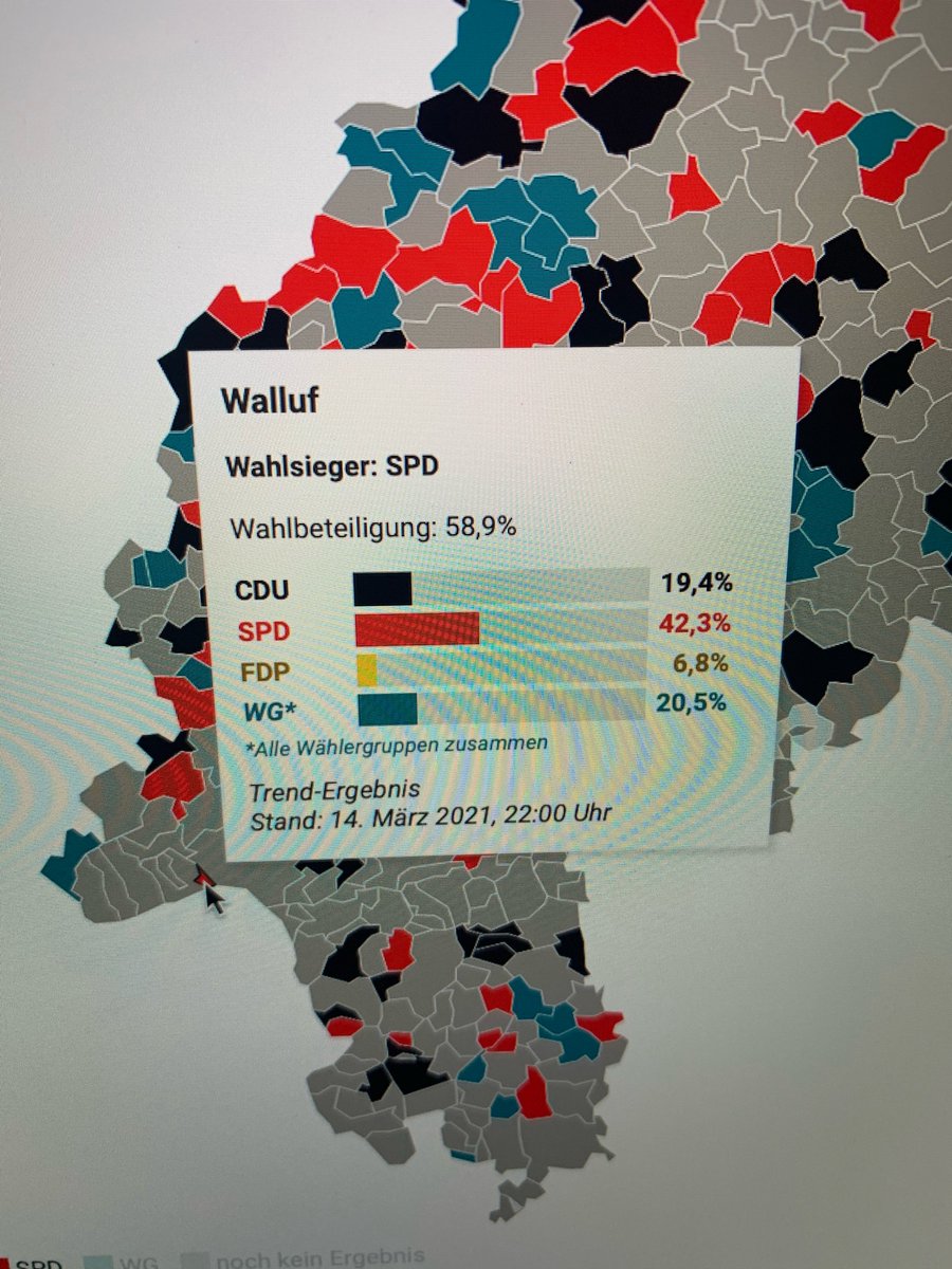 Bisher nur Ergebnisse aus Walluf. #kommunalwahl #hessen #rheingau #wahl2021