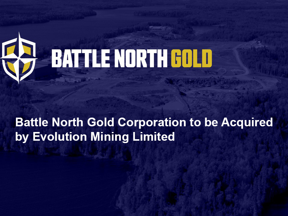 @battlenorthau to be Acquired by Evolution Mining: battlenorthgold.com/investors-and-…

#gold #goldstocks #goldmining #golddeveloper #goldexploration #redlake #mining $BNAU $BNAUF