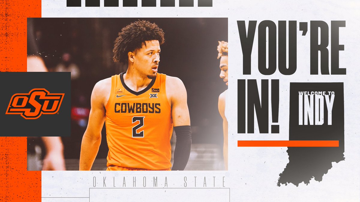 Oklahoma State is IN! 🕺

Welcome to Indy, <a href="/OSUMBB/">OSU Cowboy Basketball</a>! #SelectionSunday