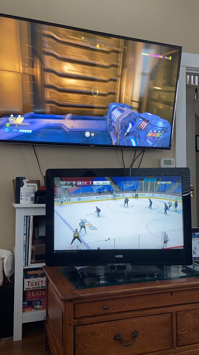MFoleyMayen's tweet photo. When your husband wants to play video games but the boys are playing, you have to get resourceful @Avalanche https://t.co/4EEqrSjj1r