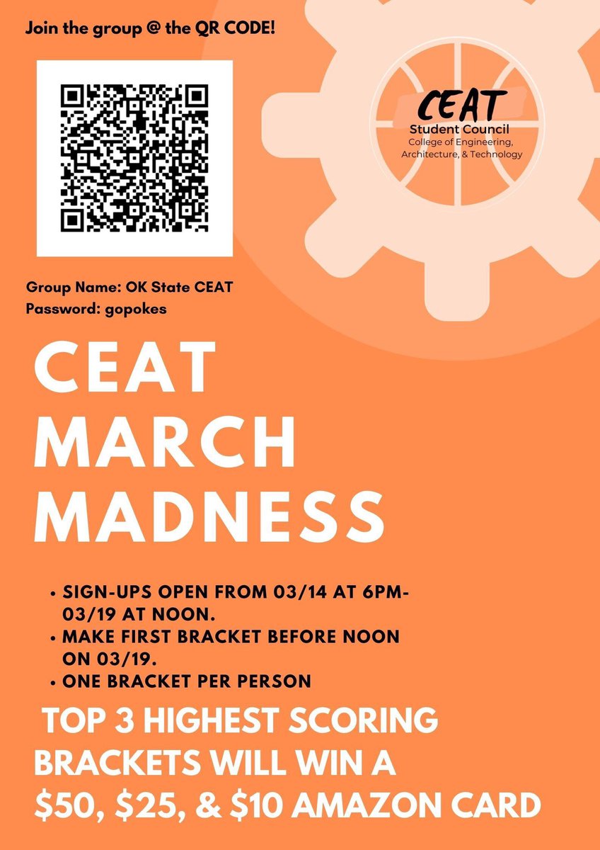 Win Amazon gift cards by participating in the CEAT March Madness Bracket Challenge! Sign-up today through 03/19 by joining the group and creating a bracket.