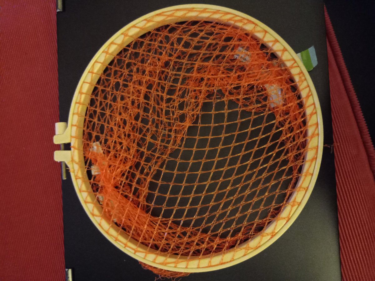 SulaRoss's tweet photo. Post-presentation marking wind down activity.
I hate that you can't #recycle #plasticmesh so I attempted to #reuse it.
Bit shabby but #betterthanthebin and not bad for a first crack. #rubbishart #imadethis https://t.co/4pfRIR6YaW