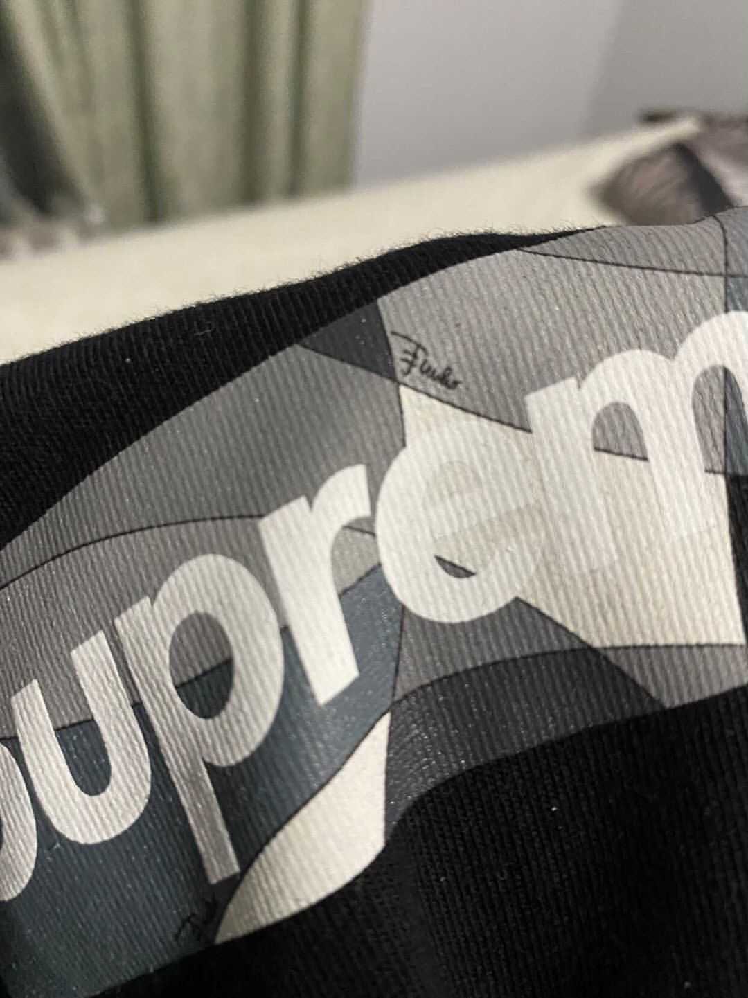 DropsByJay on X: Supreme/Emilio Pucci First look at one of the coming Box  Logo Tee. Expect 3 different colors. Grey, Teal, & Pink abstract (Grey  pictured only) Releasing later this season. 👀