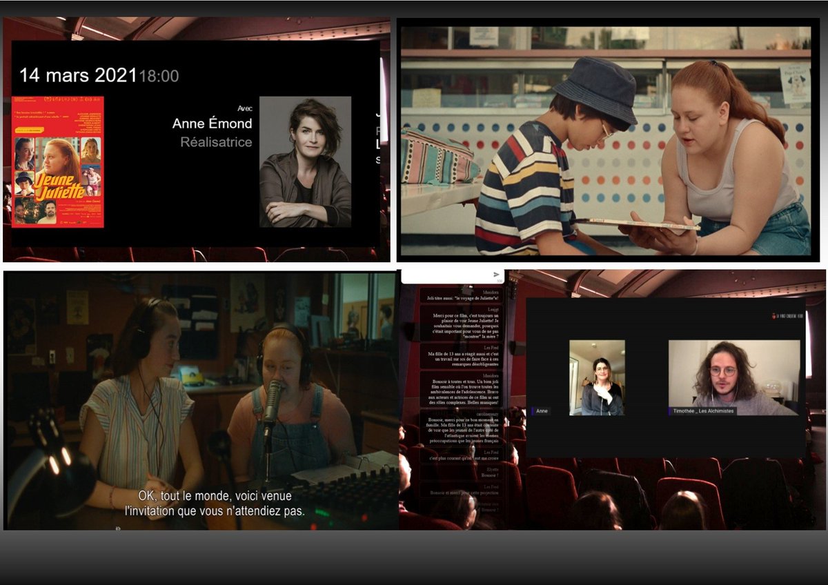 🎬 🎞️ Merci à l'équipe des Alchimistes Films  pour la soirée apéro en famille avec la diffusion du film Jeune Juliette et la rencontre avec la réalisatrice Anne Emond 🎬 🎞️ <a href="/alchimistesfilm/">Les Alchimistes</a> 
#francophonie #quebec