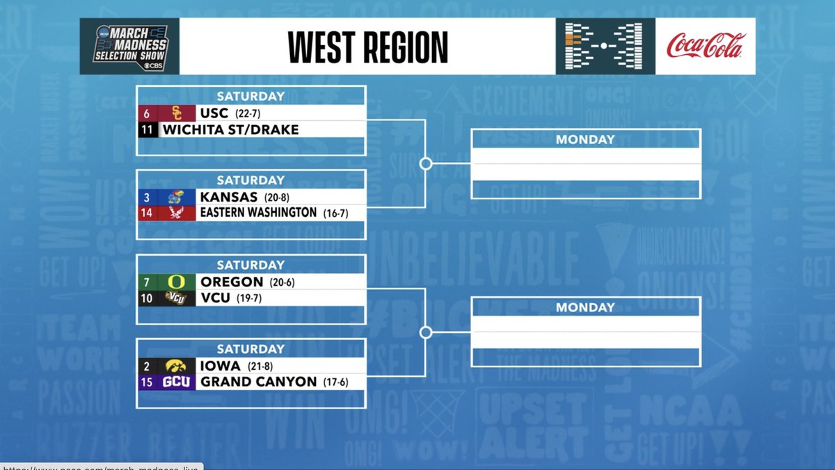 CTreySports's tweet photo. BREAKING NEWS: The @GCU_MBB team will play the Iowa Hawkeyes in the first round. #MarchMadness #NCAA #CollegeHoops #SelectionSunday https://t.co/5dcNACkY9u
