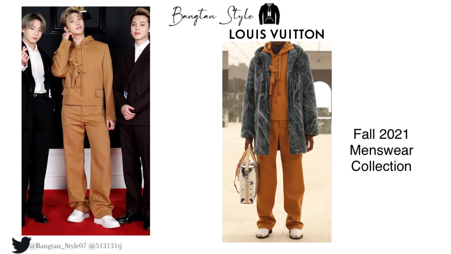 Bangtan Style⁷ (slow) on X: BTS at GRAMMYs 2021 Red Carpet Louis Vuitton  Fall 2021 Menswear Collection #RM #SUGA #JIN #LightltUpBTS  #BTSOurGreatestPrize @BTS_twt  / X