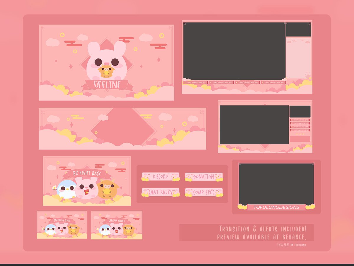 Cute Pink Rabbit Twitch Overlay Stream Package.
etsy.me/3qPrLvw via <a href="/Etsy/">Etsy</a>

Back from break, will try to be more active over here :D.

#twitchaffiliate #twitchstreamer #TwitchOverlay