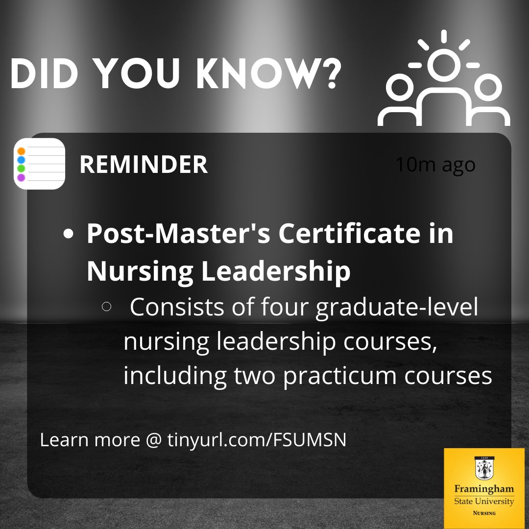 nursingfsu's tweet image. Did you know? 📚Framingham State University's Nursing Program also offers Certificate Programs! 🎉Check out more information on our website tinyurl.com/FSUMSN and don't forget to share with your friends!