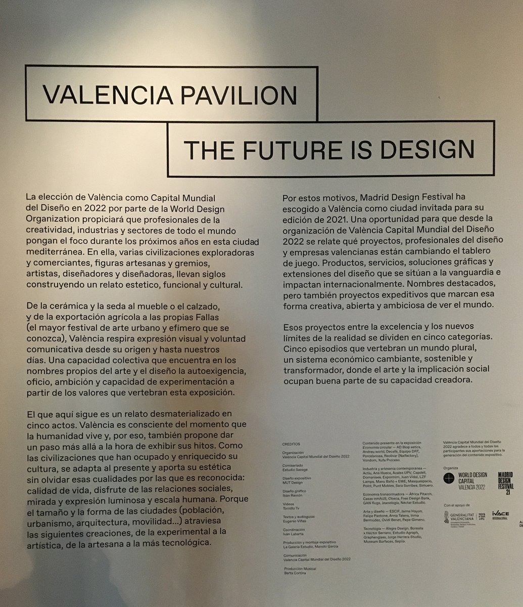 Stuart_Docherty's tweet image. Enjoyed a visit to the Valencian Pavilion in the Fernán Gómez Centro Cultural de la Villa, in Madrid. Showcasing COVID creative solutions plus Valencian design in general.
 #WDC2022
wdcvalencia2022.com/projects/valen…