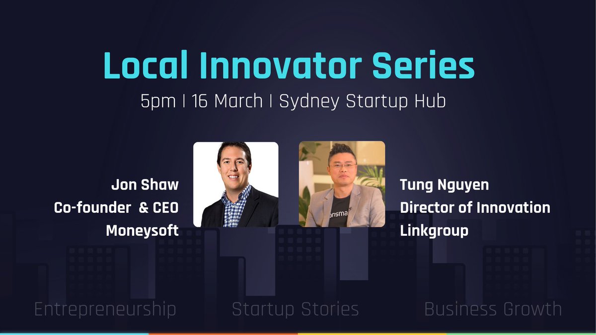 ThePrismatik's tweet photo. It's tomorrow! #LocalInnovator Jon Shaw will share his journey, covering his experience leaving a corporate job to start a business in the #personalfinance space.
Get your FREE ticket and join us in-person (yay!) ๐
https://t.co/wFemmsOUoD
Supported by the @cityofsydney https://t.co/hn9PPhTu8l