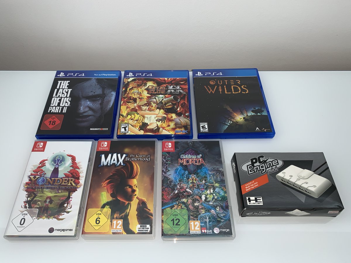 DracoAstris's tweet photo. #gets and #pickups in January. Thanks for some real games @LimitedRunGames
#mailday #playload #NintendoSwitch #SwitchCorps #PS4 #PCEngine #TurboGraFX #MetalSlug #RetroGaming #SuperMarioBros #PixelMagnets #ChildrenOfMorta #Yonder #OuterWilds #TheLastofUsPartII https://t.co/OpHwesWV3N