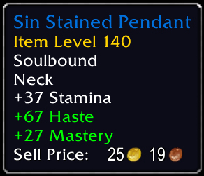 KroyaDDP's tweet photo. Check out this item I just got! [Sin Stained Pendant] #Warcraft https://t.co/7o1apM6inH