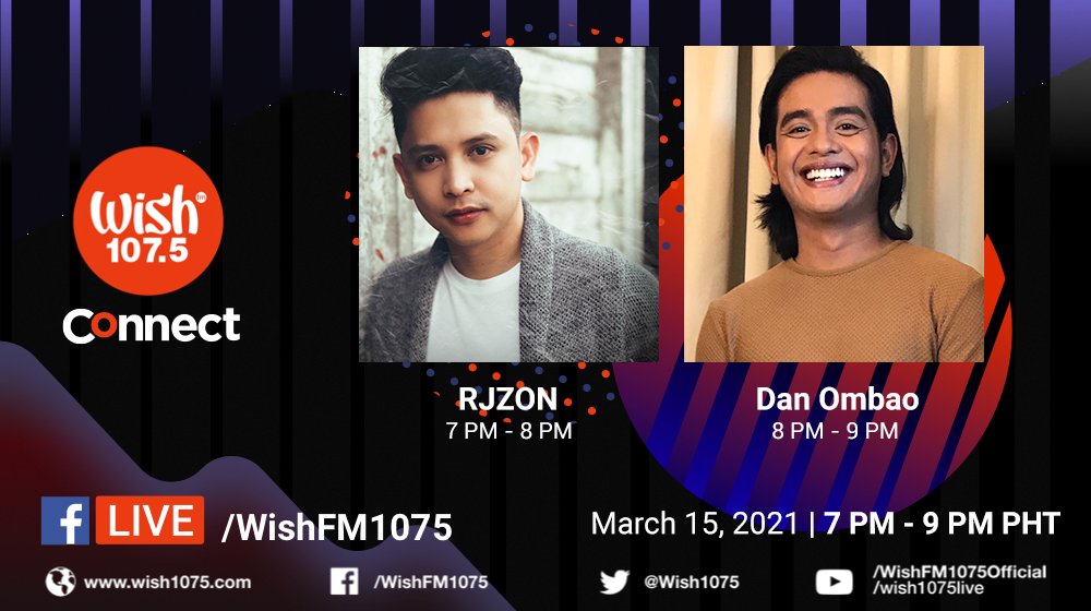 wish1075's tweet photo. Let's kick off the week with an amazing stream this evening!

Catch Filipino crooner @itsrjzon and @DanOmbao on our Wish Connect session, at 7 p.m. PHT, via Facebook Live! https://t.co/jY9A3IznrU