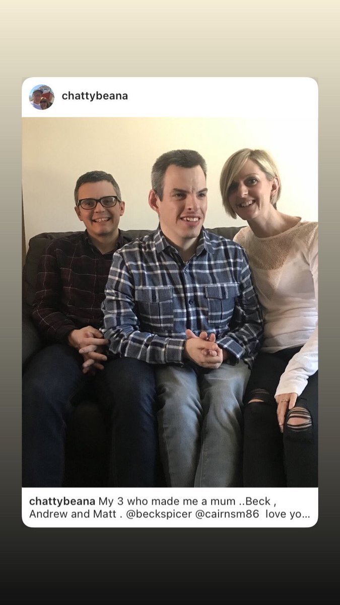 My 3 who made me a mum , first back in 1981 - this was taken last time when <a href="/beckspicer/">Beck Spicer</a> and family were back here from Oz 3 years ago . Beck , Andy and Matt . Thankful so much for technology to keep in touch though Andys always signing that his sister is coming for dinner !