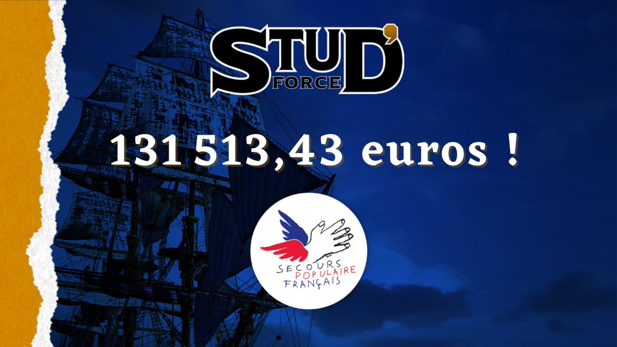 stud_force's tweet photo. 📢 131 513,43 € ! Merci 🙏 à toutes et à tous pour votre générosité, que vous soyez streamer, donateur, bénévole, partenaire, artiste, intervenant, témoin, spectateur, organisateur ou nounours... !
Vive la #solidarité, #SauvonsNosEtudiants ! https://t.co/yr3Z87WHoM