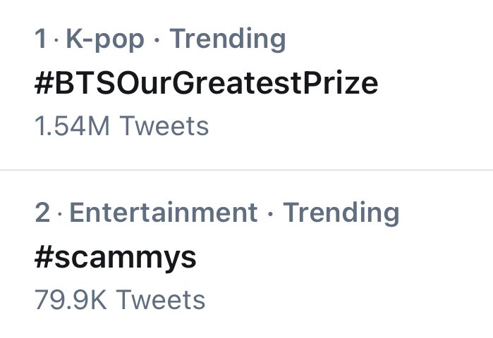 Daily_JKUpdate's tweet photo. GRAMMYs - #scammys yes 👍🏼👍🏼👍🏼

BTS - #BTSOurGreatestPrize 👏🏼👏🏼 https://t.co/EFLdrZlYLV