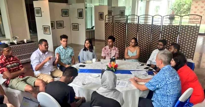 Our member Maanvik Gounder participated in a roundtable discussion with the British High Commission's Deputy High Commissioner <a href="/PaulWelsh_UK/">PaulWelsh MBE 🇺🇦</a>. The discussion focused on the engagement of Fijian youth towards <a href="/COP26/">COP26</a> in UK and promotion of sustainable growth post #COVID19 <a href="/ukinfiji/">UK in Fiji</a>