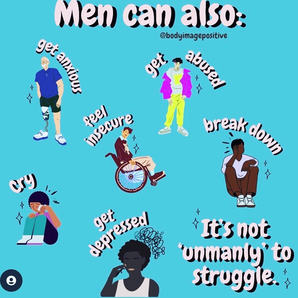 NHBTalk's tweet photo. 👨 M E N  C A N  A L S O : 👨
----------
@NHBTalk
----------
#noholdsbarred #talkshow #mensmentalhealth #mentalhealth #goodvibes #positivevibes #intention #mensblog #men #taboo #endthestigma #endthestigmaofmentalhealth #cry #insecure #depression #anxiety #struggle #manup #manly https://t.co/xEV2TZaFh1