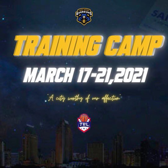 💙Training Camp💛 week kicks off in 72hrs! Hit the 🔔 to get the first notifications in their Journey to Becoming a Guardian 🐻
TheSDGuardians 

#DefendtiltheEnd  #ACityWorthyofOurAffection #ABearClawTale #TBL #TheBasketballLeague #MoreThanBasketball #MoreThanAnAthlete