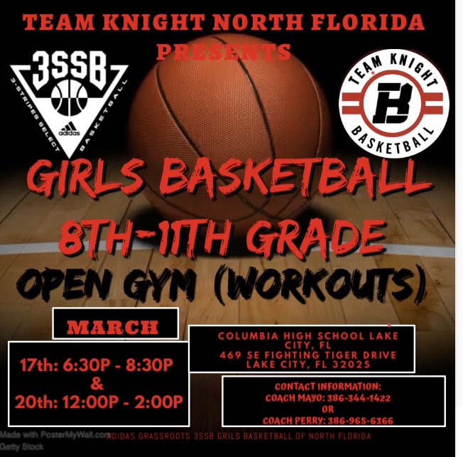 🚨🚨 Workouts for all GIRLS 8th-11th grade interested in playing for Team Knight North Florida 3SSB March 17th 6:30-8:30p and March 20th 12:00-2:00p🚨🚨