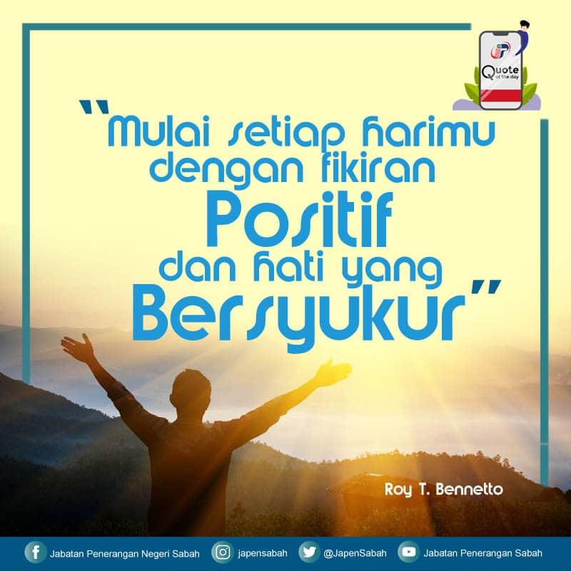 JapenSabah's tweet photo. Selamat Pagi🌞🌹

Jom mulakan hari ini dengan senyuman, Usah biar fikiran negatif kuasai diri dan rasa bersyukur setiap hari membuatkan kita lebih bahagia.

#JaPenSabah
#quotesoftheday https://t.co/XWZelea8Gg