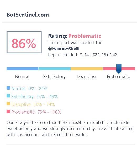 TallDavid's tweet photo. @HamnesShelli @danzo1979 @JRehling @LiberalNavySeal @tedcruz Trollbot Rating: Problematic - 86%
Reference: https://t.co/qqC7kAWDiW
#ReportBlockBots
#ReportBlockTrolls
#MakeLyingWrongAgain https://t.co/MM7DyNeHGO