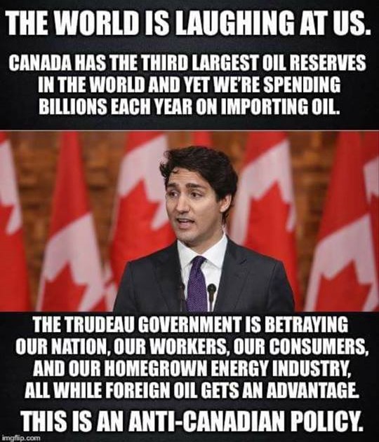 LeonardRoxon's tweet photo. Canadian Oil is largest money generator export for Canada! Why would ANY real true Canadian vote for this guy, who is hell bent on destroying Canadian oil?

O&amp;G pays for vast number of social programs in Canada. What happens to all those safety net programs?

Shameful!

#cdnpoli https://t.co/Qu03l7QuGW