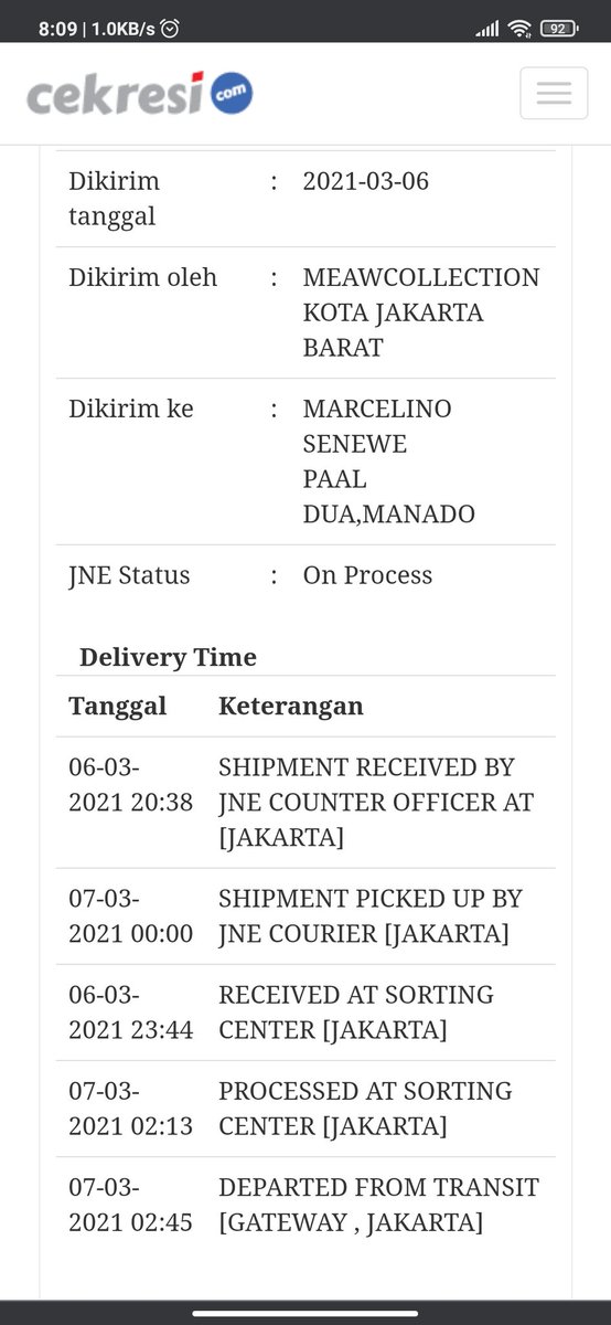ya astaga tweet kemaren sore di abaikan <a href="/JNECare/">JNE Customer Care</a> gimana nihhh paket gue dari tanggal 6?dah missing in action?mo minta tolong kemana lagi nih?nanya ke seller ga mungkin, karena barang dah di JNE 😣.