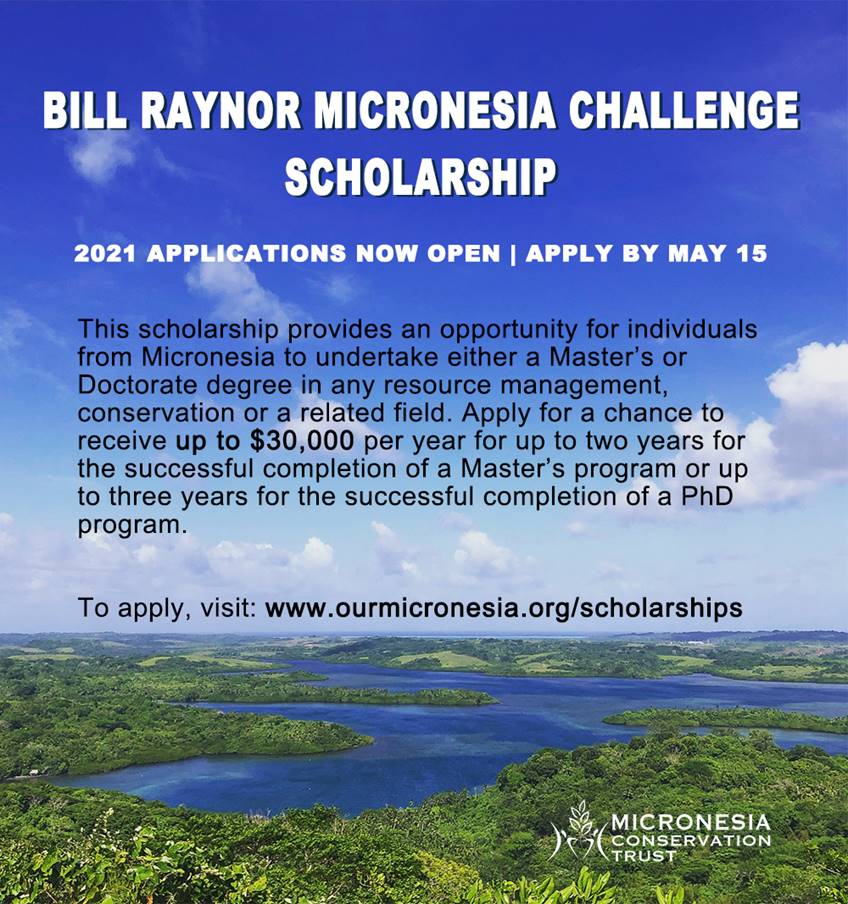 MISGLB's tweet image. BILL RAYNOR MICRONESIA CHALLENGE (BRMC) Scholarship 2021 Fall Enrollment

Click for more information: ourmicronesia.org/scholarships.h…
