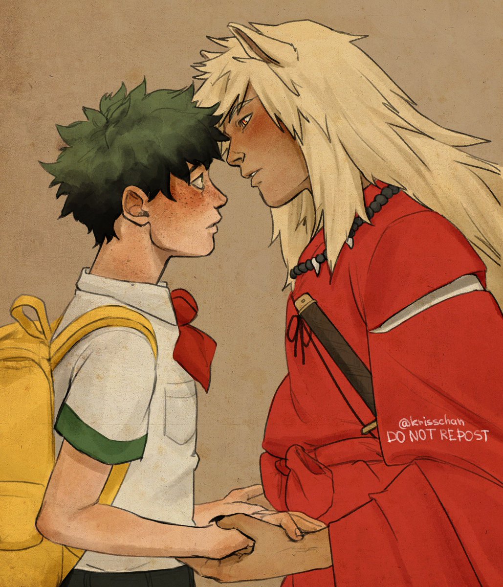 _krisschan's tweet photo. #bakudeku inuyasha au https://t.co/s9are7S46q