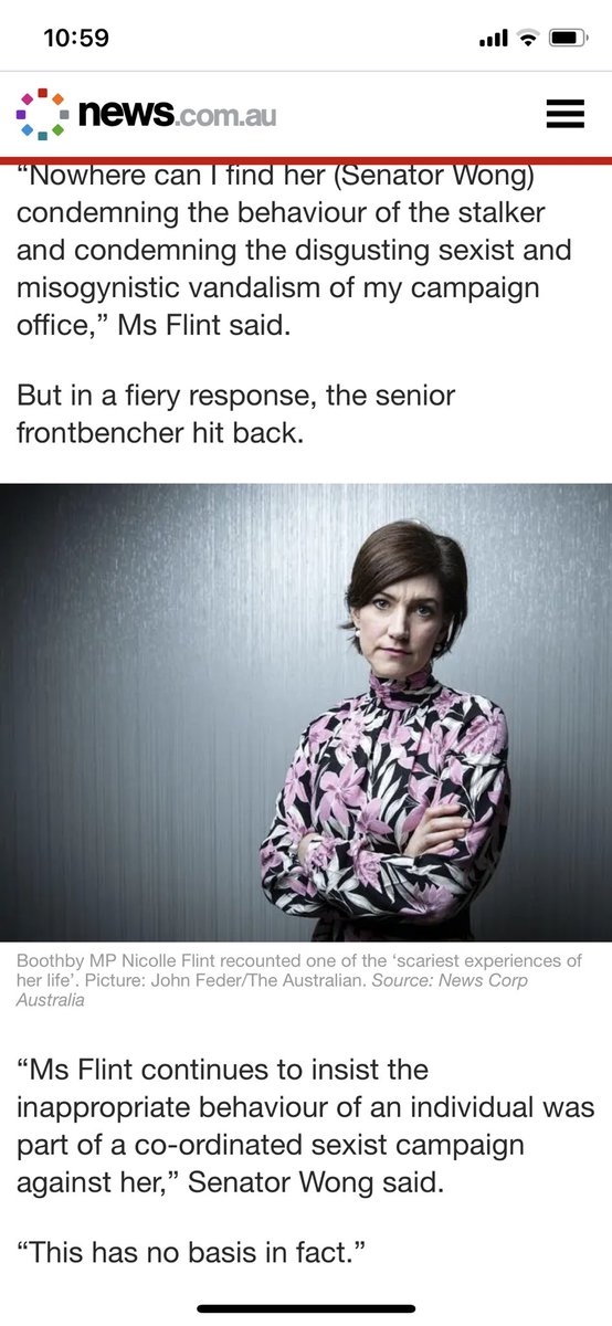 NicolleFlint's tweet photo. COMPARE THE PAIR @SenatorWong vs @ScottMorrisonMP. The PM listened to me &amp; had the courage to call out the intimidation, harassment, sexism, misogyny &amp; bullying I faced last election. You’re welcome to do so too, Senator. https://t.co/FpNUQXub2l