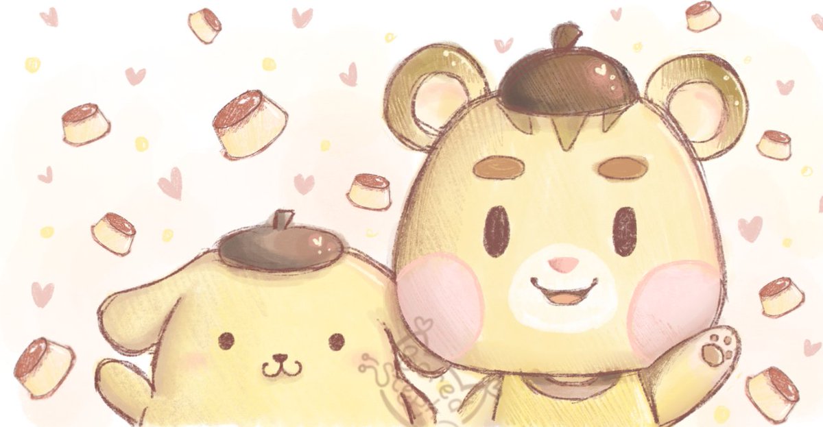 boredstephanie's tweet photo. (Rts appreciated!)

Marty and pompompurin would like to share some dessert with you🍮🧡 https://t.co/qwKzE7EgzN