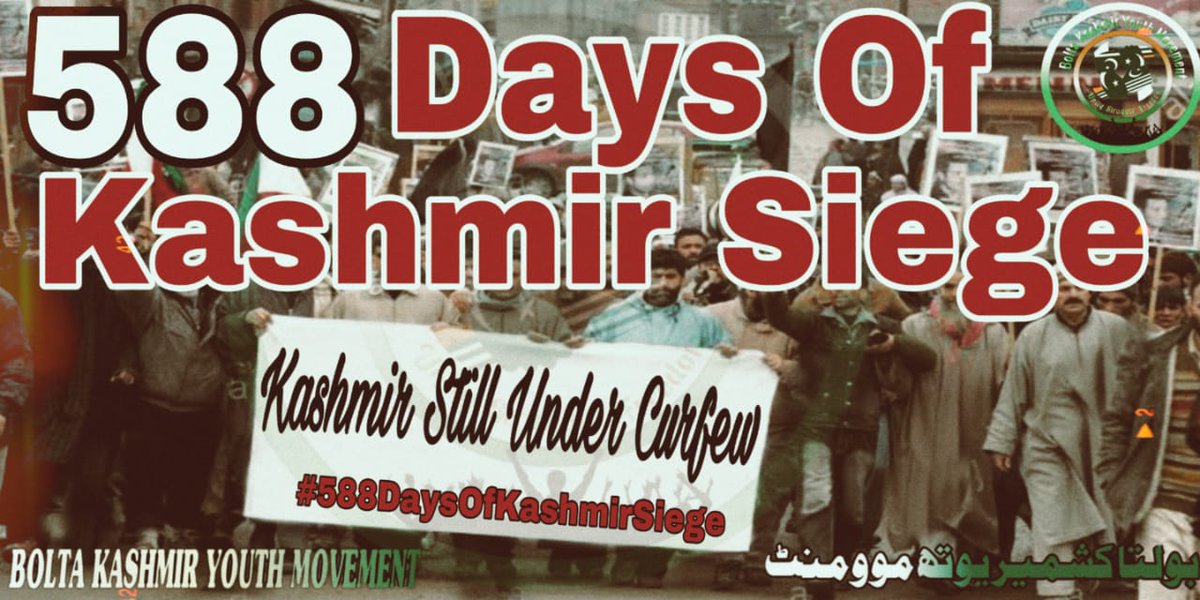 usama_IJT's tweet photo. KASHMIR STILL UNDER SIEGE
πππππππ
Siege continues for #588th consecutive day in Indian occupied Kashmir.
@BKYMofficial
#FreeKashmir
#588Daysofkashmirsiege
ΨͺΩ
Ϊ©ΨͺΩΫ Ψ’ΩΨ§Ψ²ΩΪΊ Ϊ©Ω Ψ―Ψ¨Ψ§Ψ€ Ϊ―Ϋ. https://t.co/VeScxkSqIX