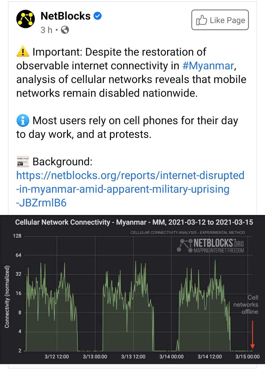Nuth Annow (@wonnahtun2) on Twitter photo They cut off the mobile internet now nationwide.They are trying to control by fear by killing a lot of people.They are trying to stop the flow of Informations,news to the world.We need serious actions on coup Military from UN.<a href="/RapporteurUn/">UN Special Rapporteur Tom Andrews</a> <a href="/freya_cole/">Freya Cole</a>
#WhatsHappeningInMyanmar They cut off the mobile internet now nationwide.They are trying to control by fear by killing a lot of people.They are trying to stop the flow of Informations,news to the world.We need serious actions on coup Military from UN.<a href="/RapporteurUn/">UN Special Rapporteur Tom Andrews</a> <a href="/freya_cole/">Freya Cole</a>
#WhatsHappeningInMyanmar