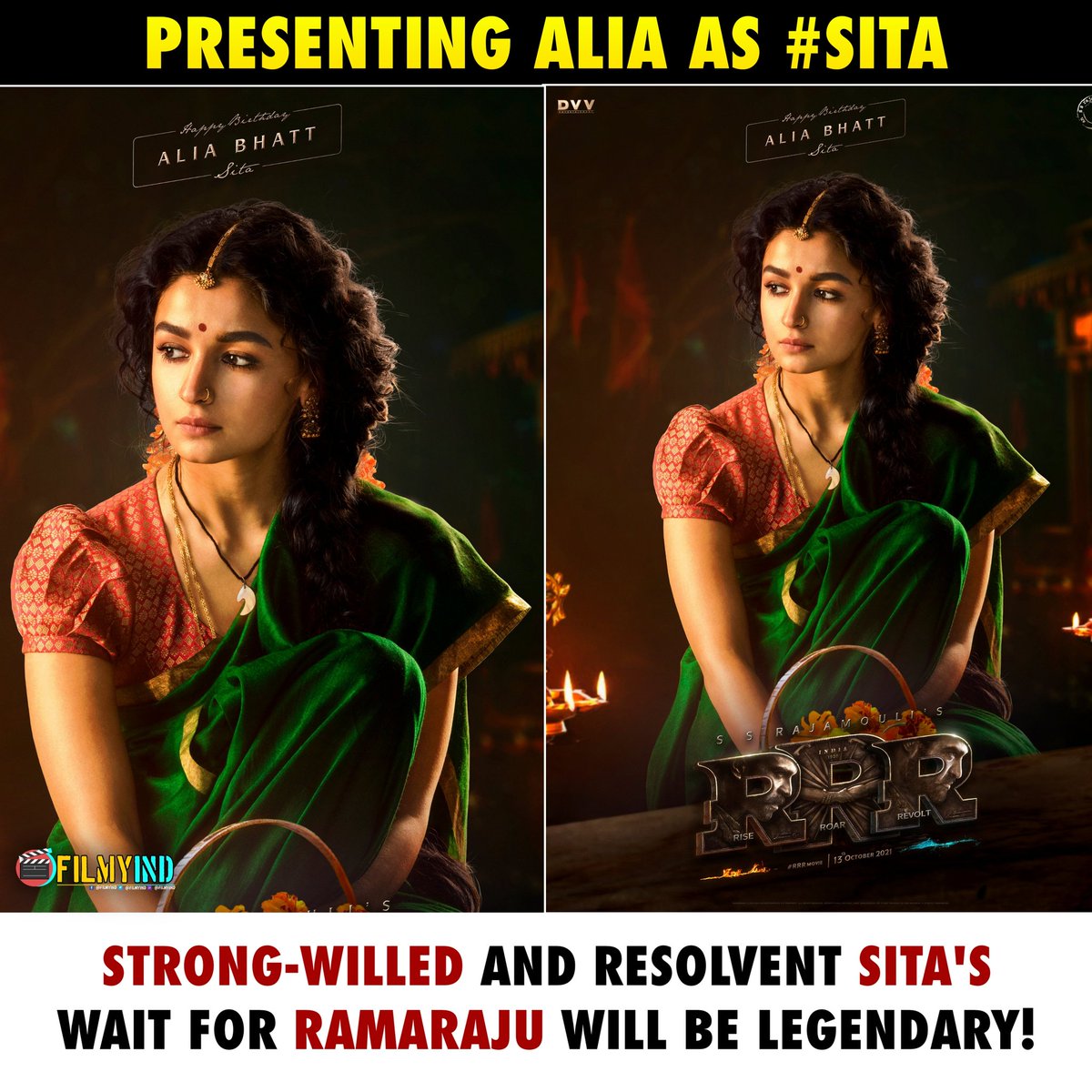 filmyind's tweet photo. Strong-willed and resolvent SITA's wait for Ramaraju will be legendary!
.
Follow @filmyind
.
Presenting alia as #Sita

#NTR
#AliaBhatt
#HappyBirthdayAliaBhatt
#AjayDevgn #Sita
#RRRMovie #RRR #ramcharan #SSR #SSRajamouli #Rajamouli https://t.co/qcgCbVUIoB