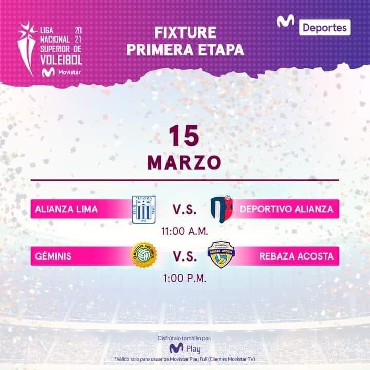 sandravoley119's tweet photo. Programacion #LNSV Lunes 15/03
Como siempre por Movistar🎤📺 canales 0️⃣0️⃣3️⃣y7️⃣0️⃣3️⃣@MovistarDeporPe #VoleyLovers #Ligadevoleyconsandrarodriguez #modovoley https://t.co/wOXua19tZe
