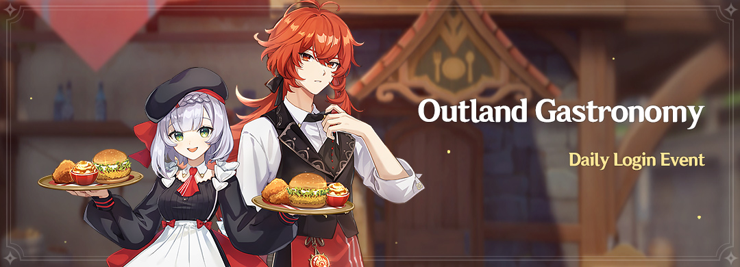 Outland Gastronomy' - Daily Login Event

Log in on seven days during the event to obtain Primogems ×300 and other rewards!
 
View details here:
hoyolab.com/genshin/articl…

#GenshinImpact