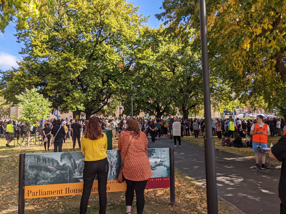 Claireadeleb's tweet photo. "Fear. We refuse to let it stop us from moving forward... Be a domino!" - @ausoftheyear Grace Tame in @cityofhobarttas. #March4Justice Sign the petition: https://t.co/NH5p3gwAs2 https://t.co/Co0Dc0hCxH