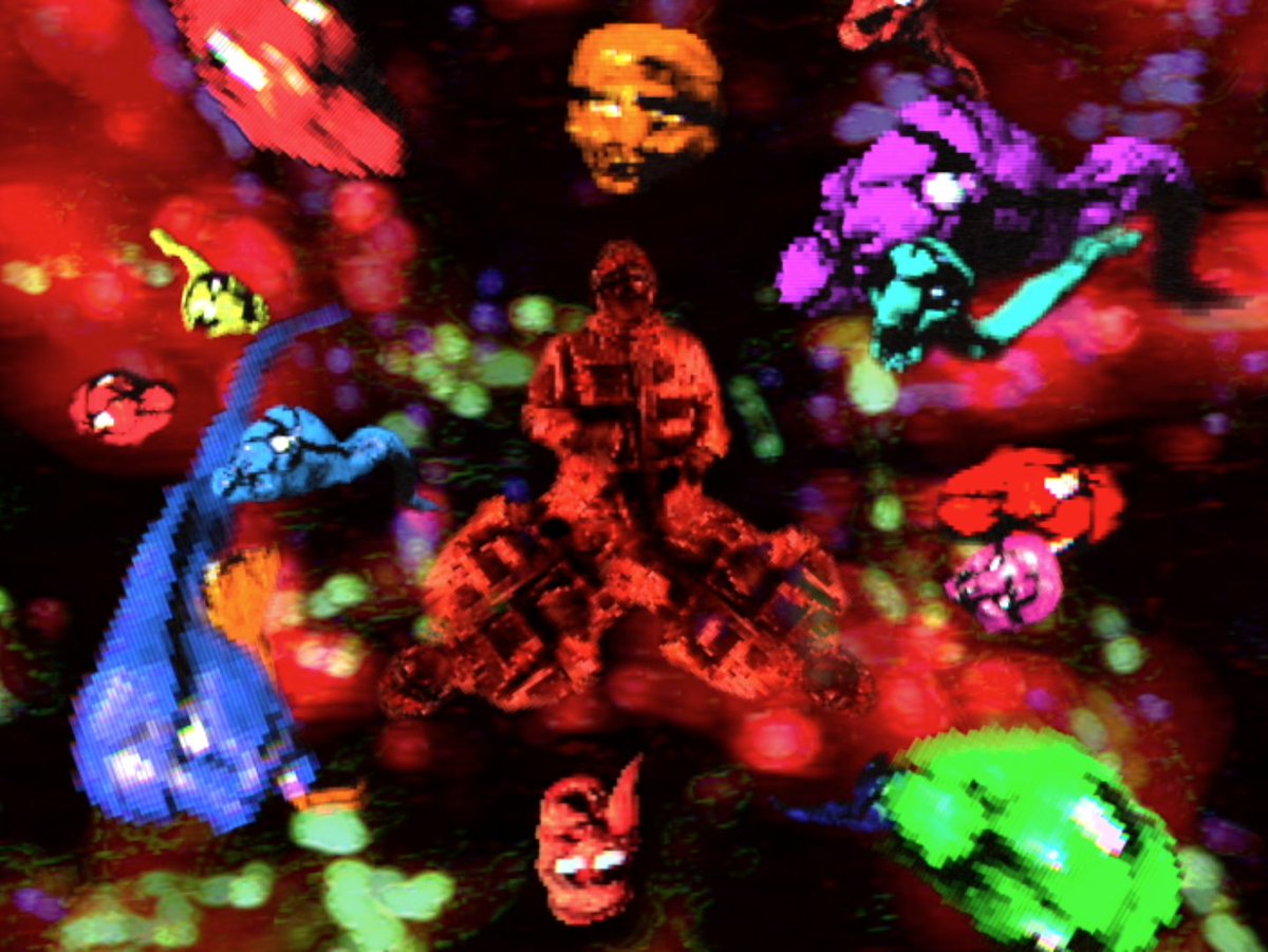 glenndunks's tweet photo. Craig Jacobson's ELLIOT may be a first. A movie trying desperately to be an avant-garde stoner cult flick and actually succeeding. A bizarre steampunk-ish trip through a video taped nightmare. Looks like a curséd VHS from an entirely different film. No idea what was going on. https://t.co/k3AL0AiaiB